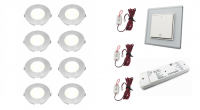 Klemko + Slimline | LED inbouwspot | 8 LED spots | 110Lm | Doe Het Zelf LED Ki