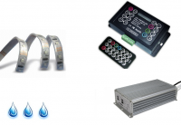 LEDstripset | Controller + LEDstrip 4M 240 LEDs Multikleur + Voeding IP65 Spatwaterdi