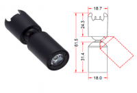 LED Vitrine Spot | Type Mini Track spot Tube | 1W | Warm Wit | 80Lm | Zwart