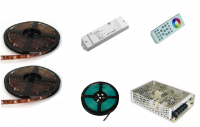 LEDstripset | Controller + LEDstrip 4 x 5M 60 LEDs/M | Multikleur + Voeding + Afstan