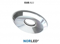NORLED | LED inbouwspot | 1 LED | Rond | 3W | Warm Wit | ISAR GLANZEND ALU